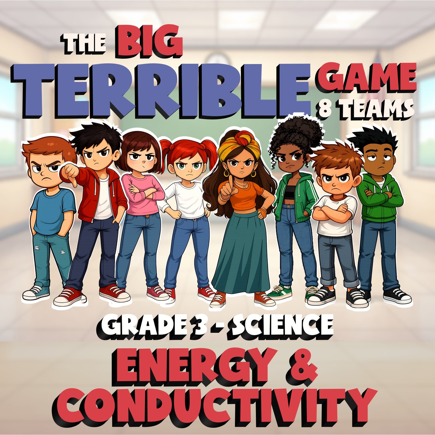 Energy & Conductivity BIG TERRIBLE GAME - No Prep Grade 3 Science Review
