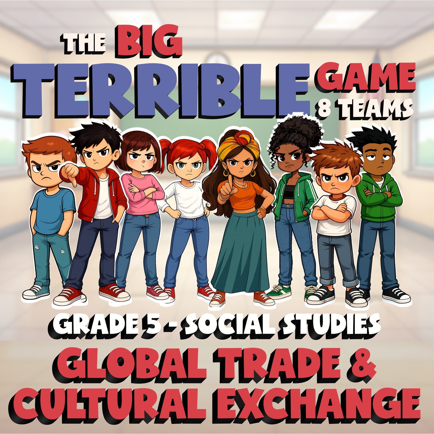 Global Trade & Cultural Exchange BIG TERRIBLE GAME - Grade 5 Socials Review