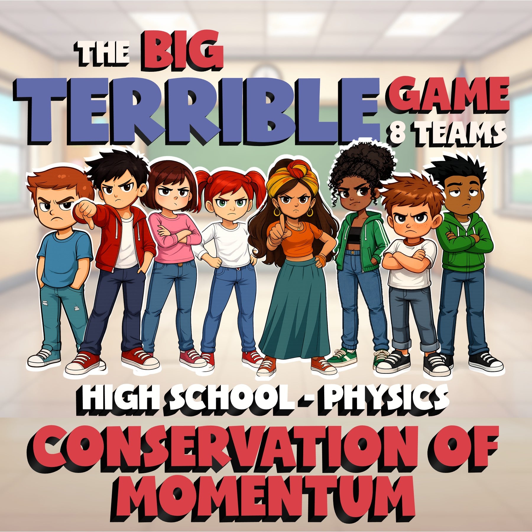 Conservation of Momentum BIG TERRIBLE GAME - No Prep Physics Science Review