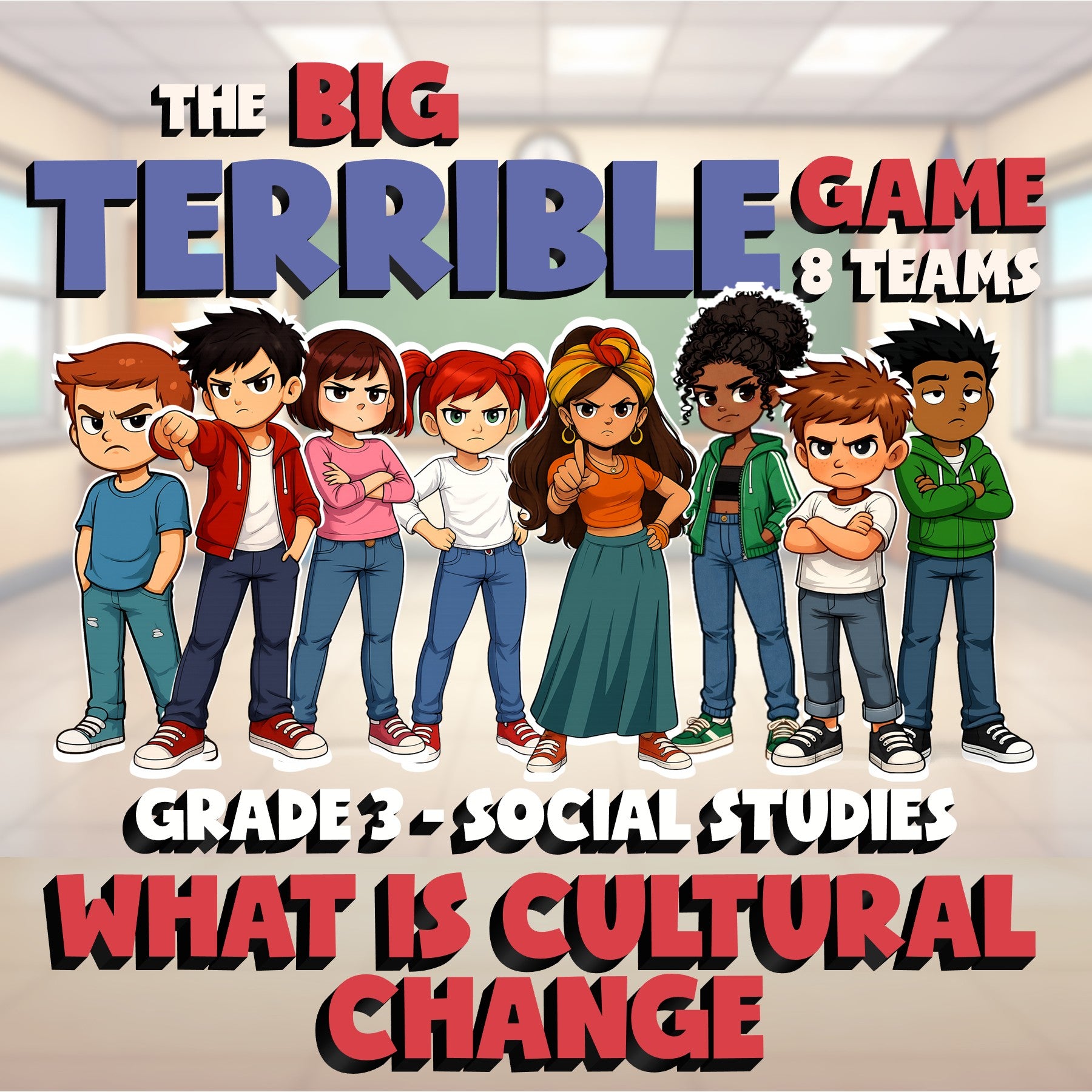 What Is Cultural Change BIG TERRIBLE GAME - No Prep Grade 3 Socials Review