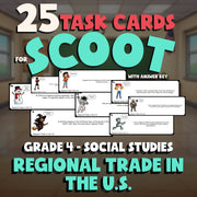 Regional Trade in the U.S. SCOOT TASK CARDS Socials Game - No Prep Grade 4