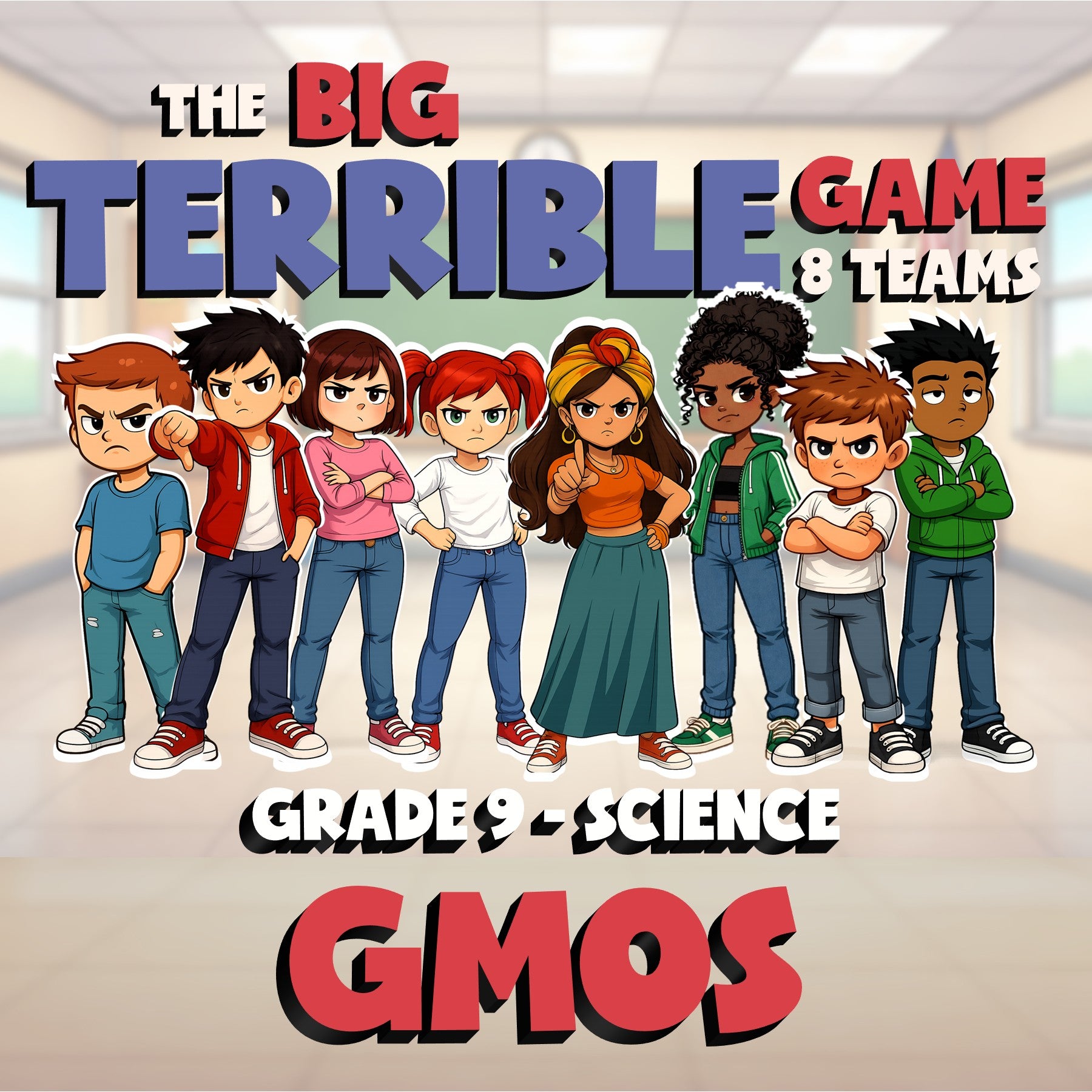 GMOs BIG TERRIBLE GAME - No Prep Grade 9 Science Review Activity