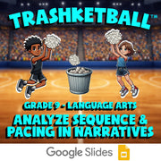 Analyze Sequence & Pacing in Narratives TRASHKETBALL ELA Game - No Prep Grade 9