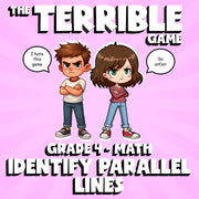 Identify Parallel Lines THE TERRIBLE GAME - No Prep Grade 4 Math Review Activity