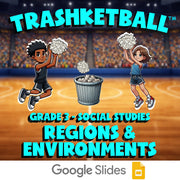 Regions & Environments TRASHKETBALL Socials Game - No Prep Grade 3 Review