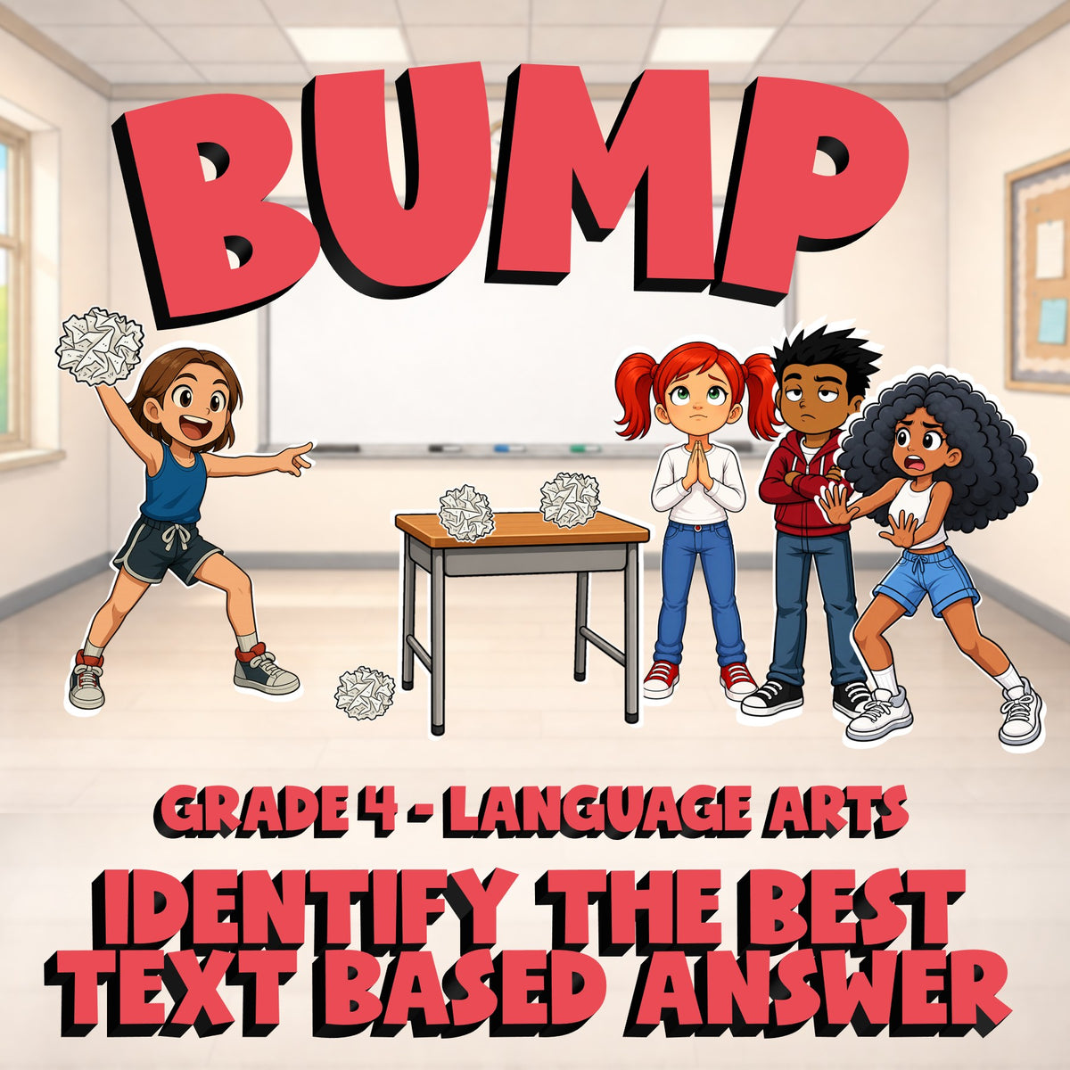 Identify the Best Text Based Answer BUMP ELA Game - No Prep Grade 4 Review