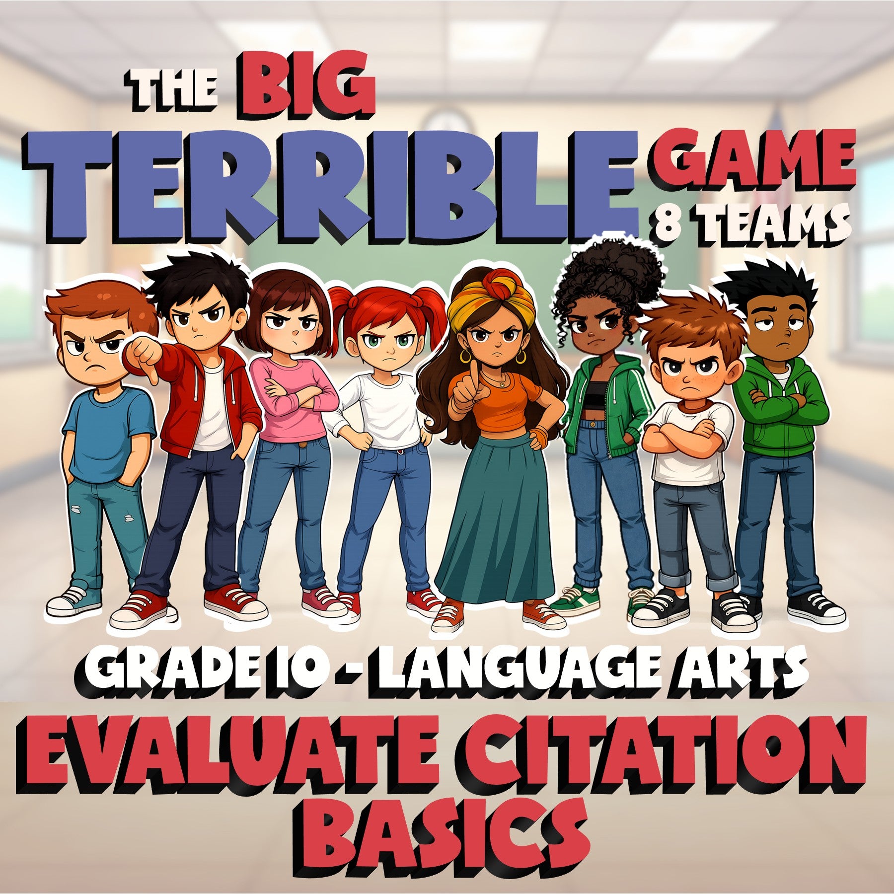 Evaluate Citation Basics BIG TERRIBLE GAME - No Prep Grade 10 ELA Review