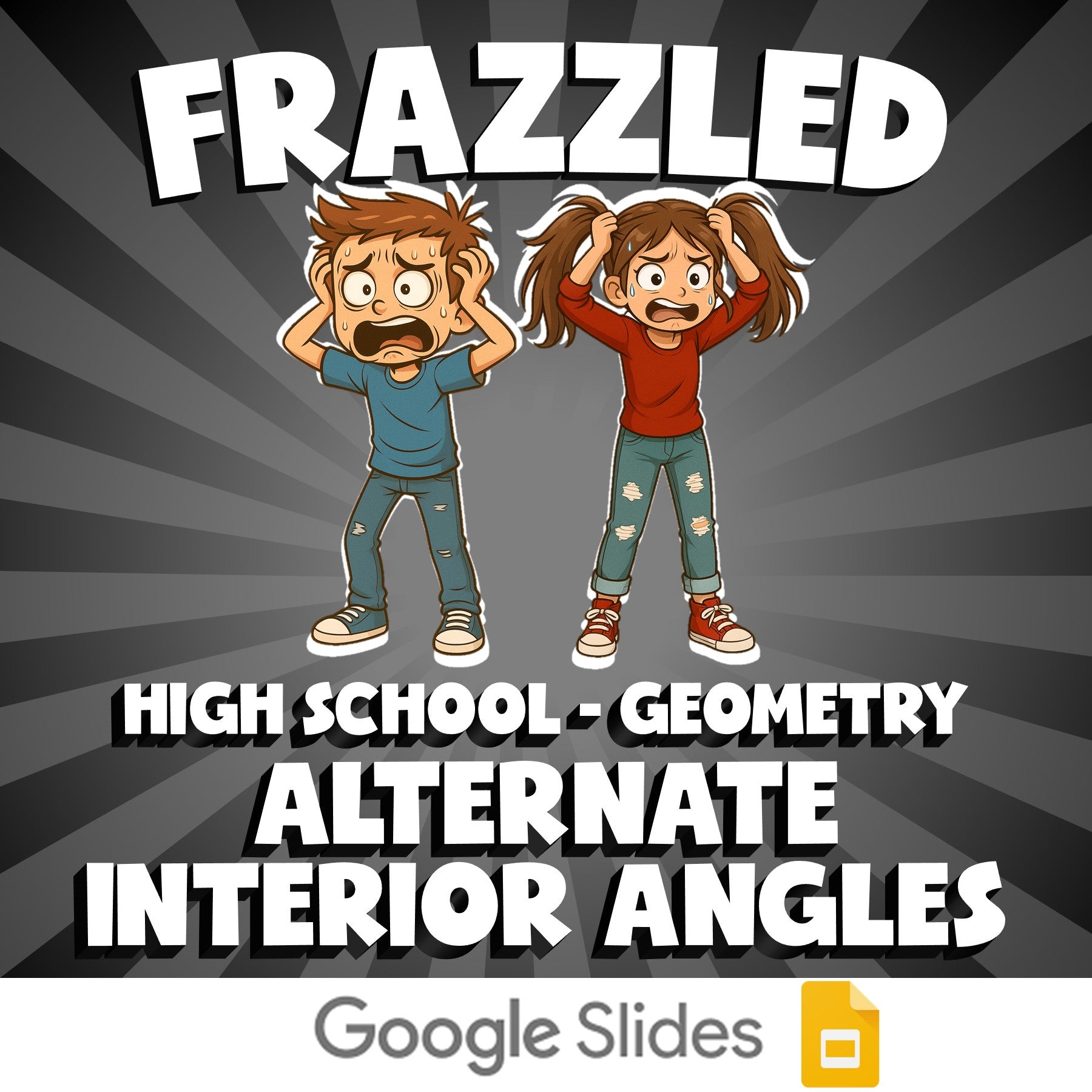 Alternate Interior Angles FRAZZLED Math Game - No Prep Geometry Review Activity