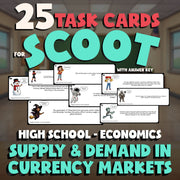 Supply & Demand in Currency Markets SCOOT TASK CARDS Economics Game - No Prep