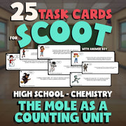 The Mole as a Counting Unit SCOOT TASK CARDS Science Game - No Prep Chemistry
