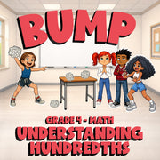Understanding Hundredths BUMP Math Game - No Prep Grade 4 Review Activity