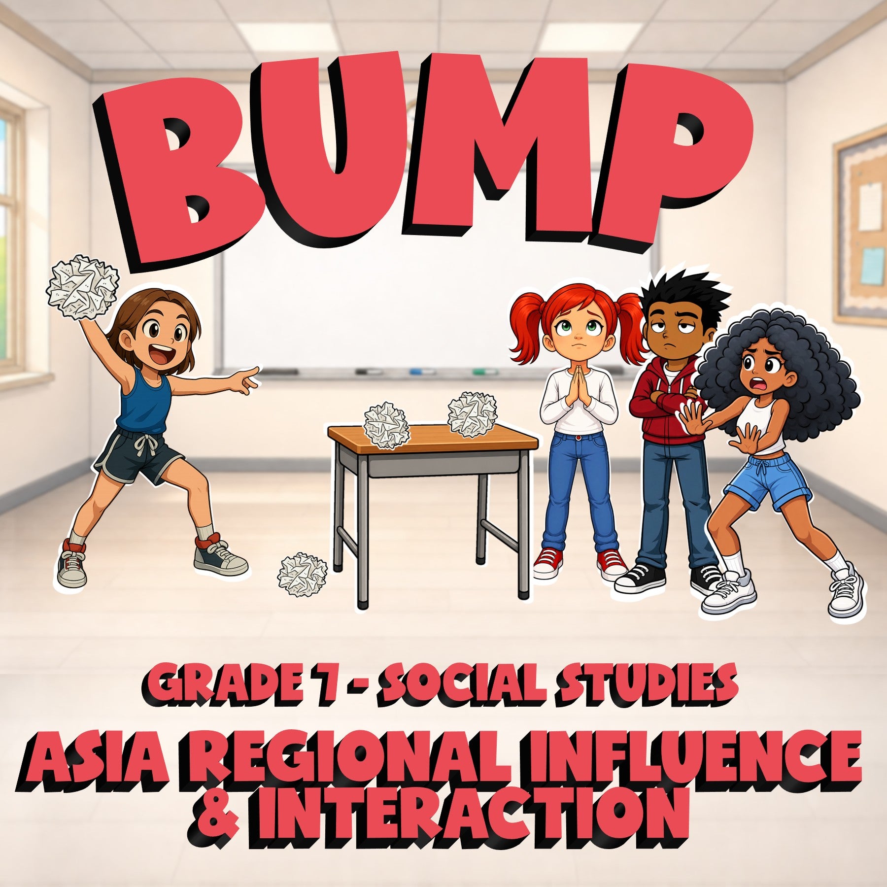 Asia Regional Influence & Interaction BUMP Socials Game - No Prep Grade 7 Review