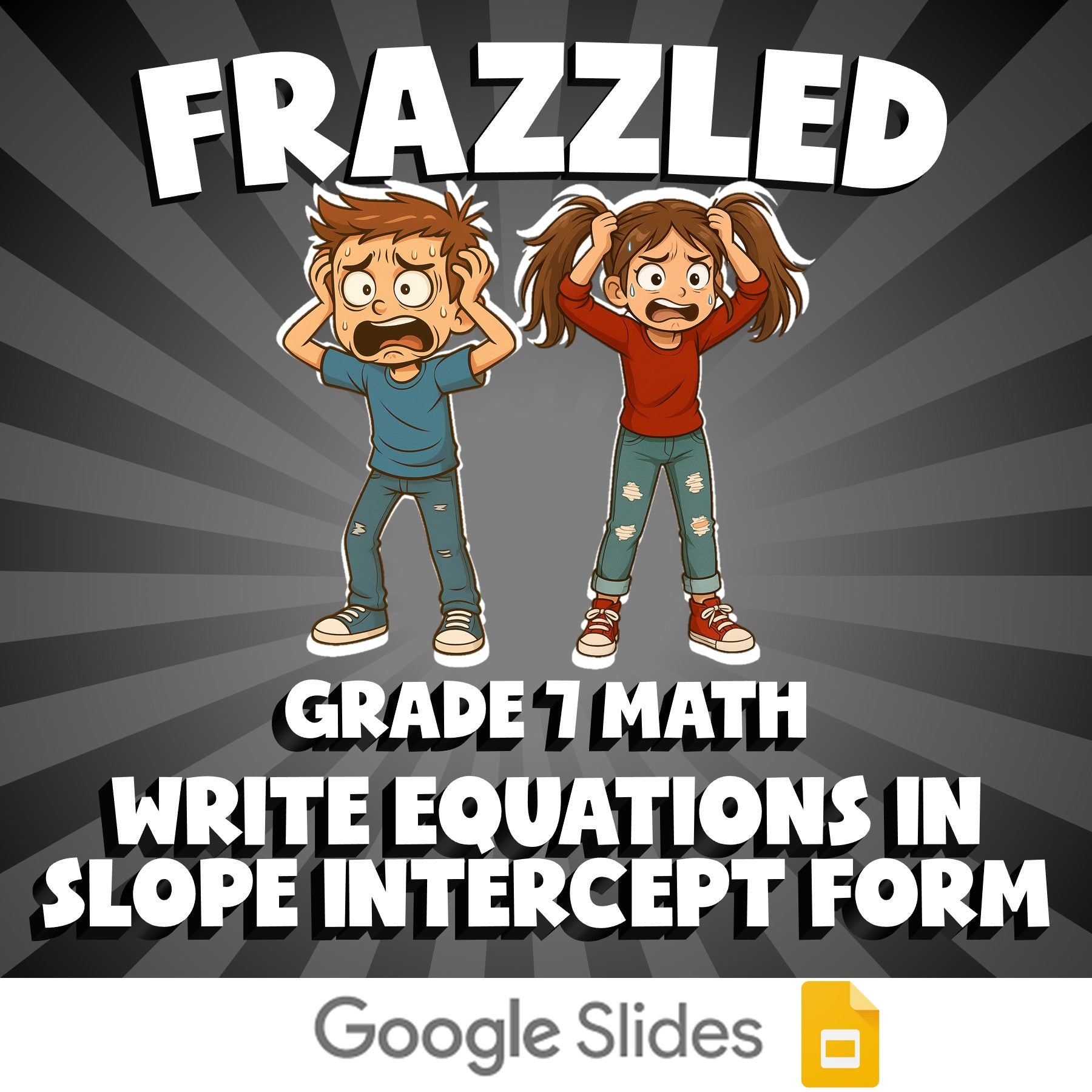 Write Equations in Slope Intercept Form FRAZZLED Math Game - No Prep Grade 7