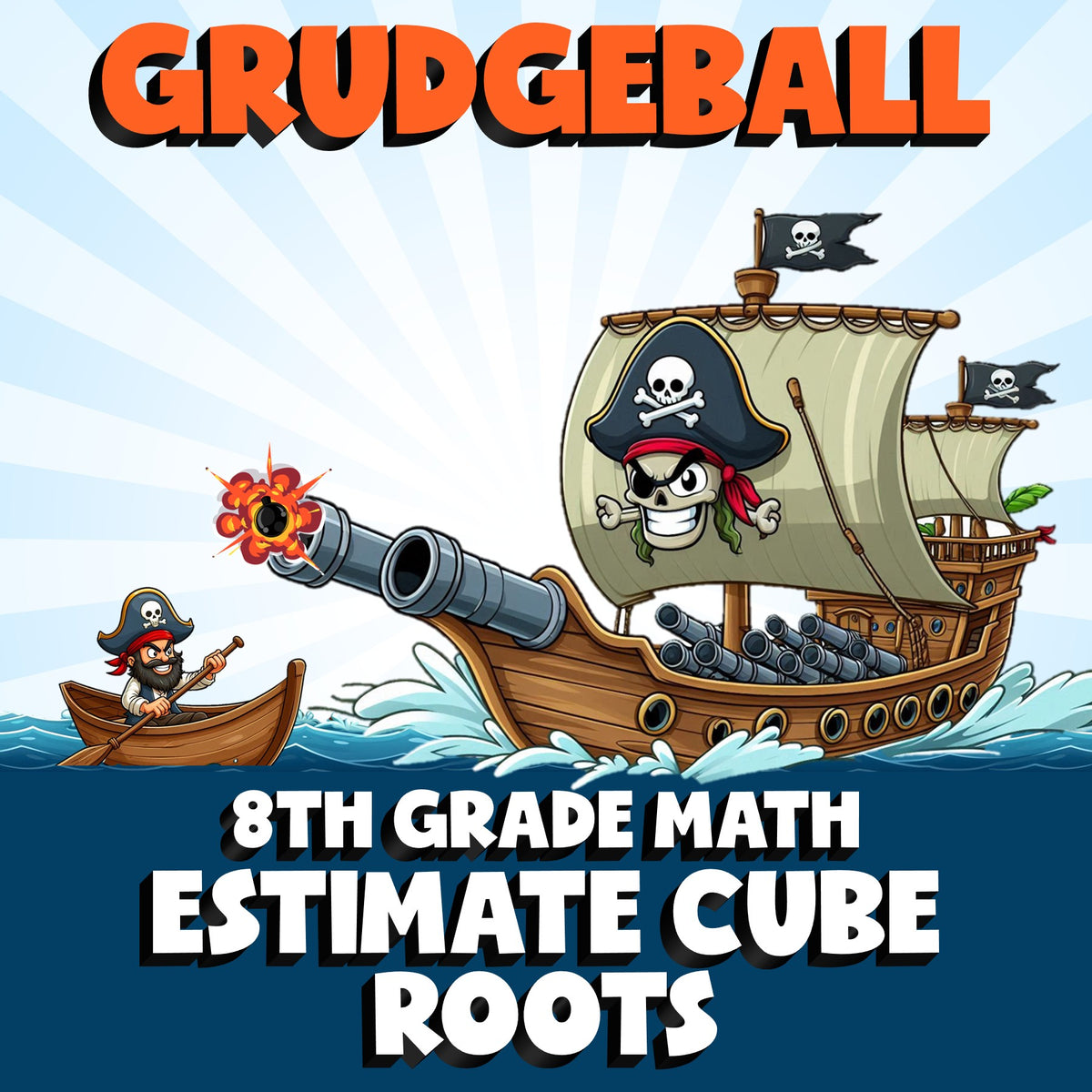 Estimate Cube Roots GRUDGEBALL Math Game - No Prep Grade 8 Review Activity
