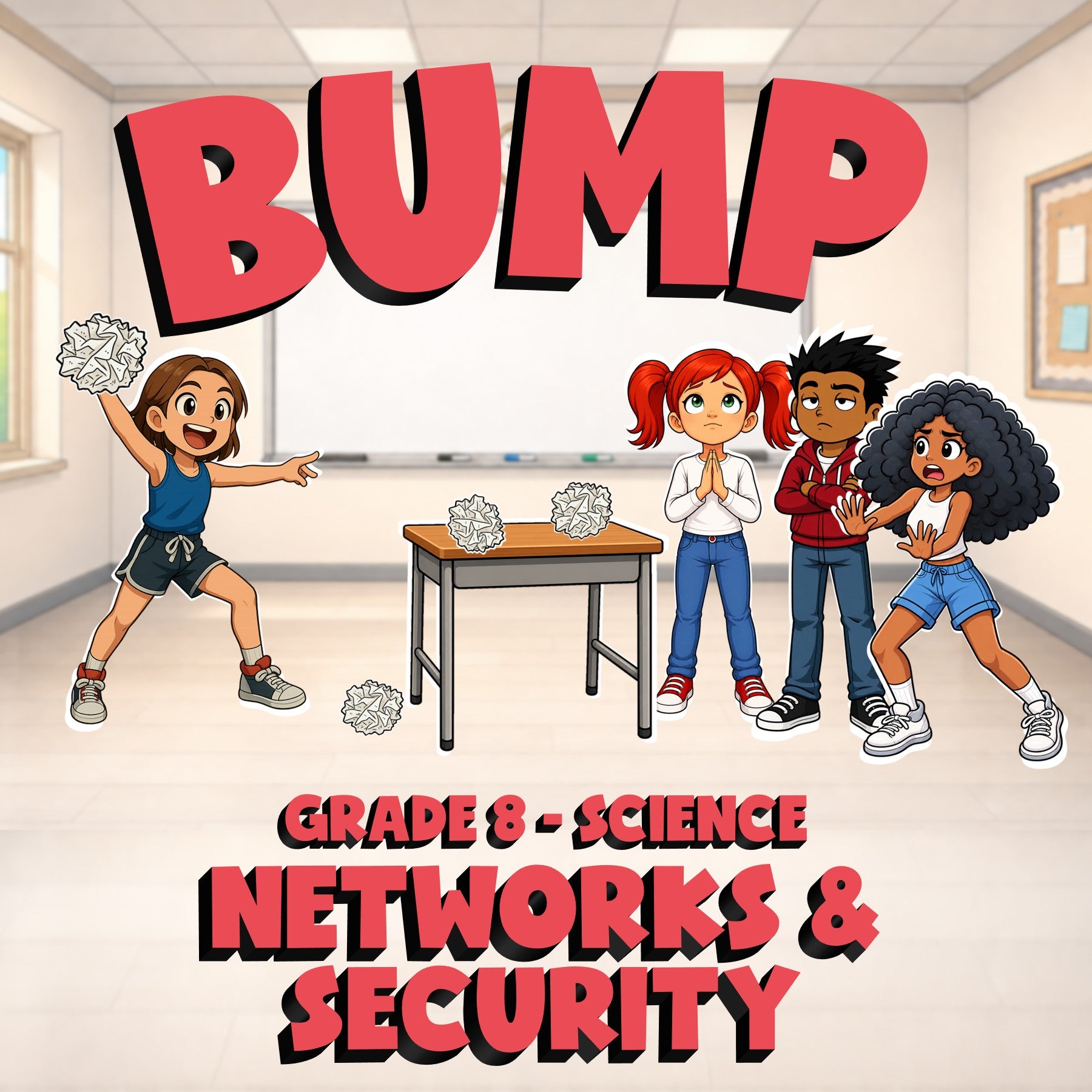 Networks & Security BUMP Science Game - No Prep Grade 8 Review Activity