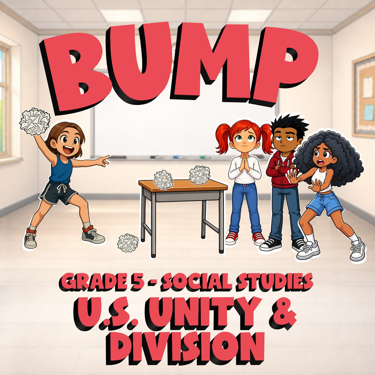 U.S. Unity & Division BUMP Socials Game - No Prep Grade 5 Review Activity
