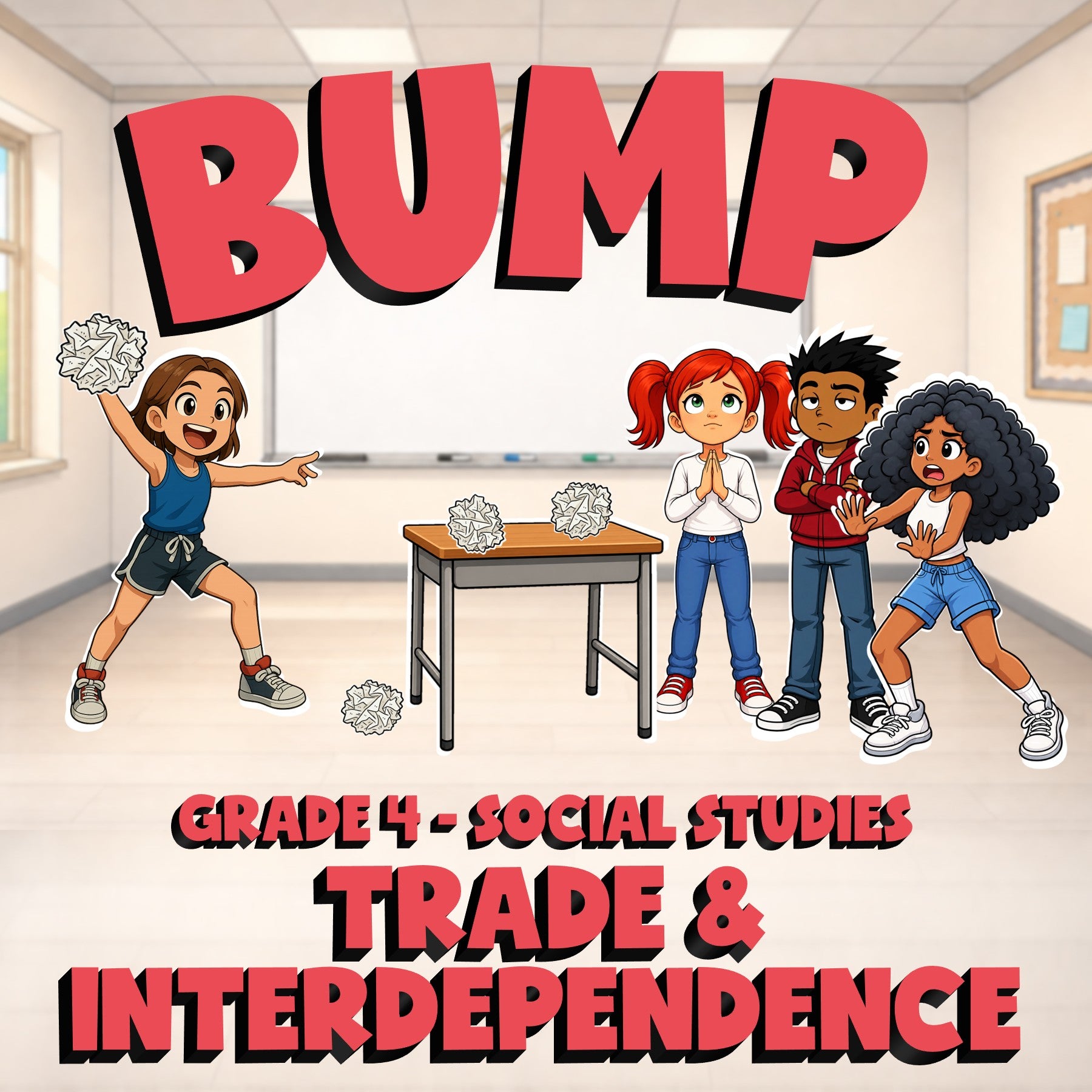 Trade & Interdependence BUMP Socials Game - No Prep Grade 4 Review Activity