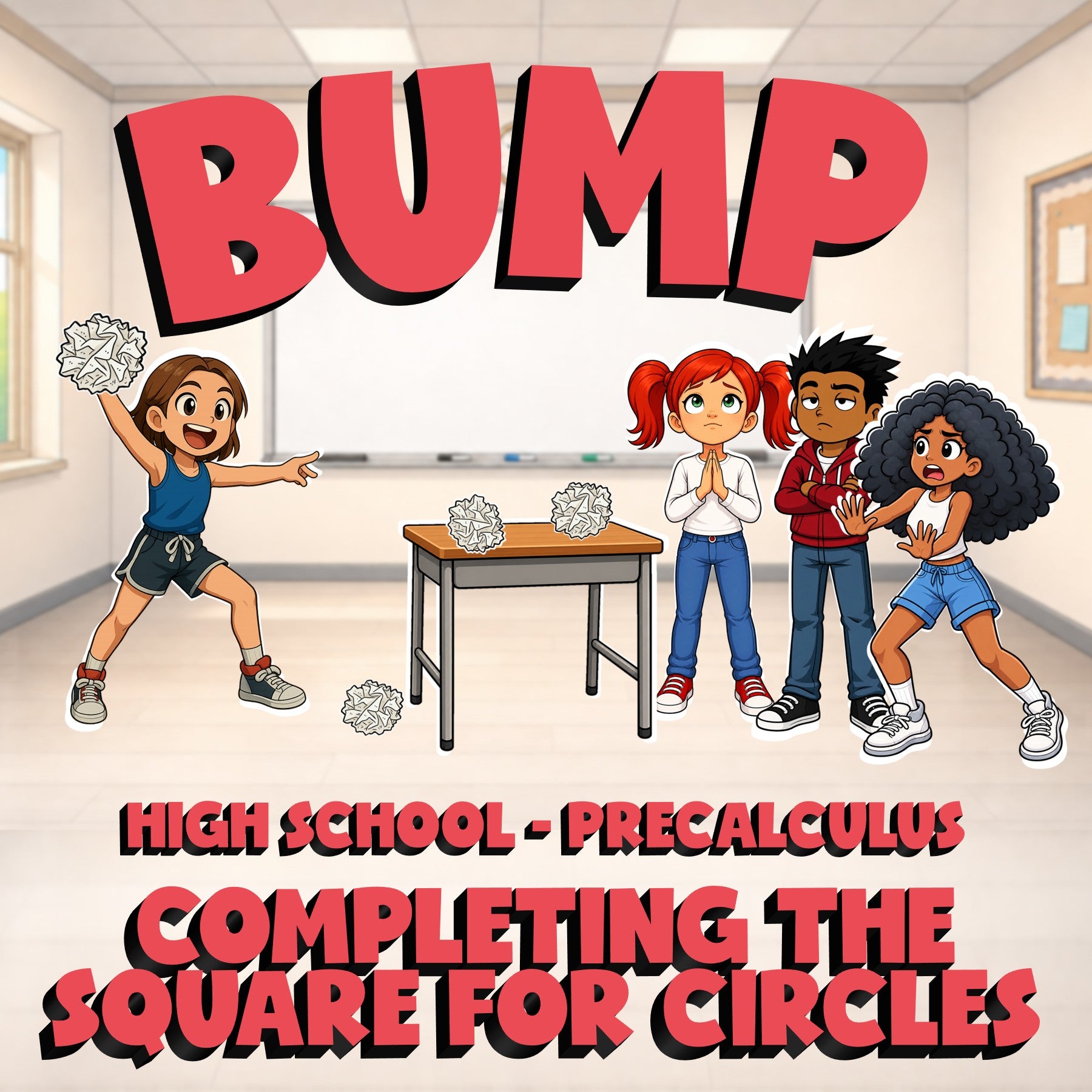 Completing the Square for Circles BUMP Math Game - No Prep PreCalculus Review