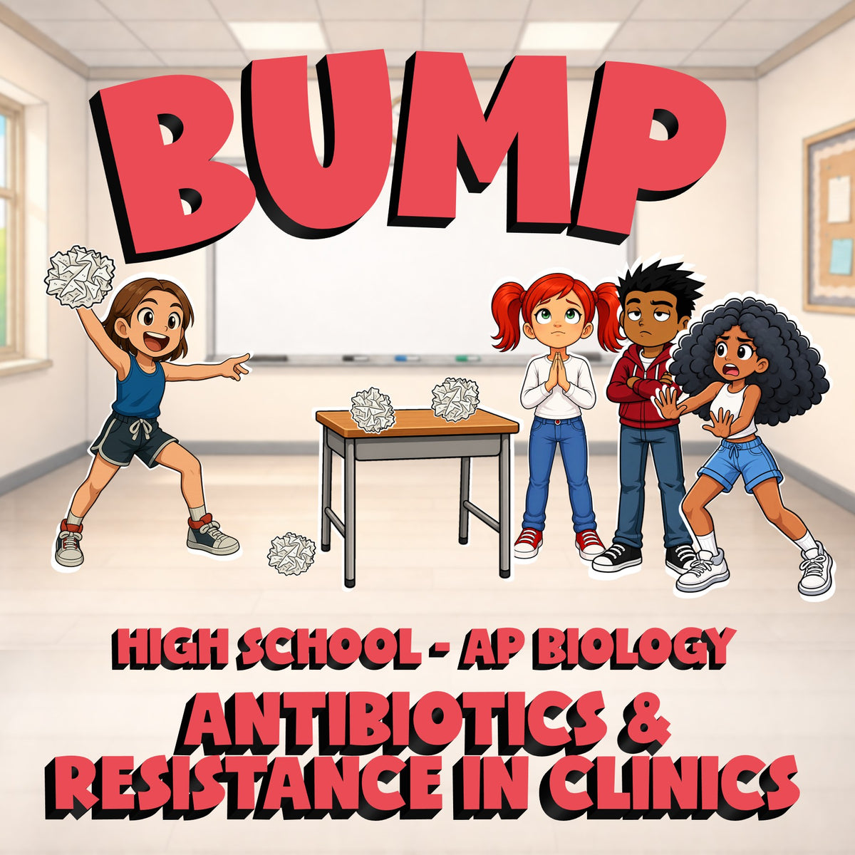 Antibiotics & Resistance in Clinics BUMP Science Game - No Prep AP Biology