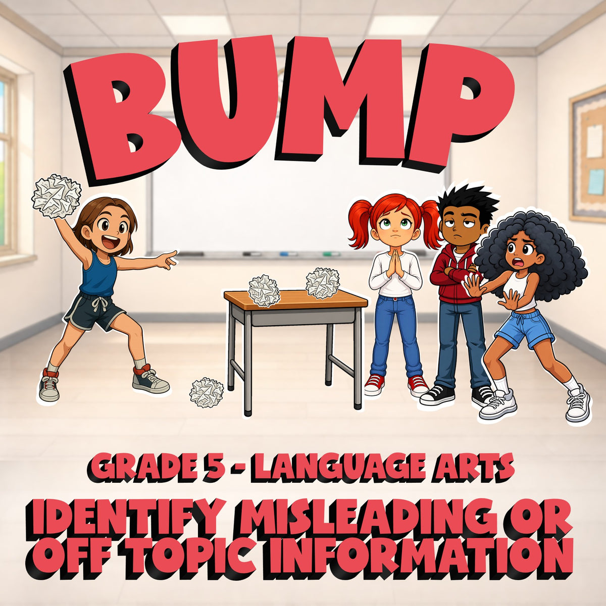 Identify Misleading or Off Topic Information BUMP ELA Game - No Prep Grade 5
