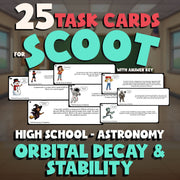 Orbital Decay & Stability SCOOT TASK CARDS Science Game - No Prep Astronomy