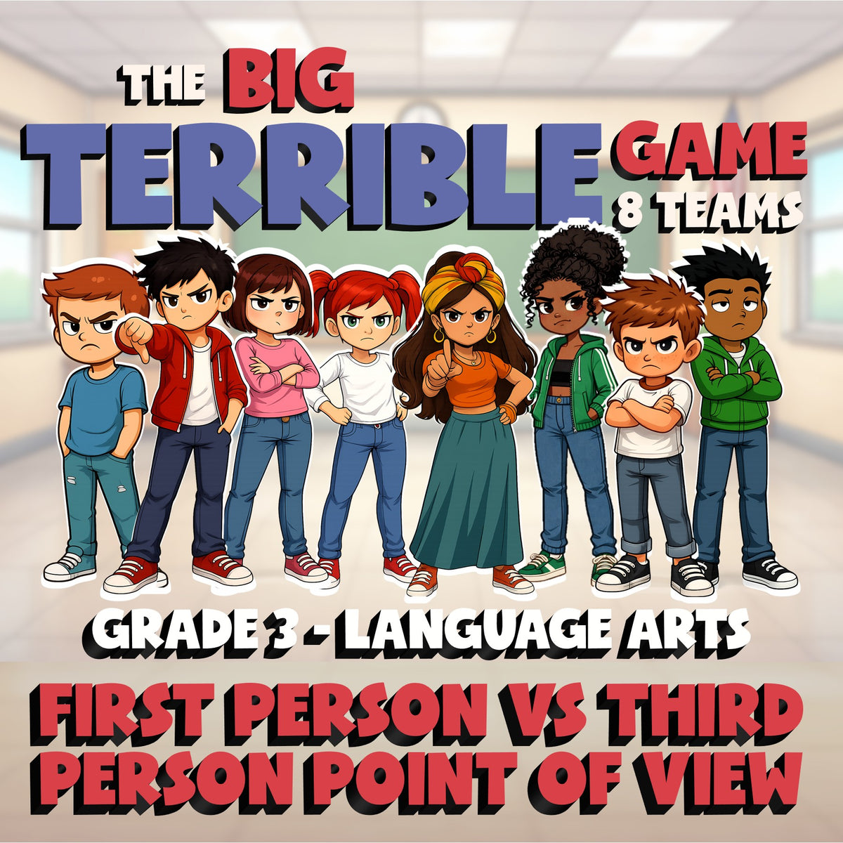 First Person vs Third Person Point of View BIG TERRIBLE GAME - Grade 3 ELA