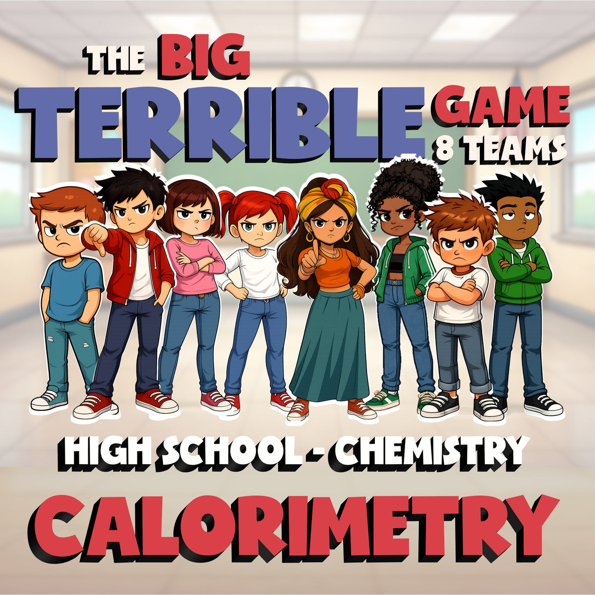 Calorimetry BIG TERRIBLE GAME - No Prep Chemistry Science Review Activity