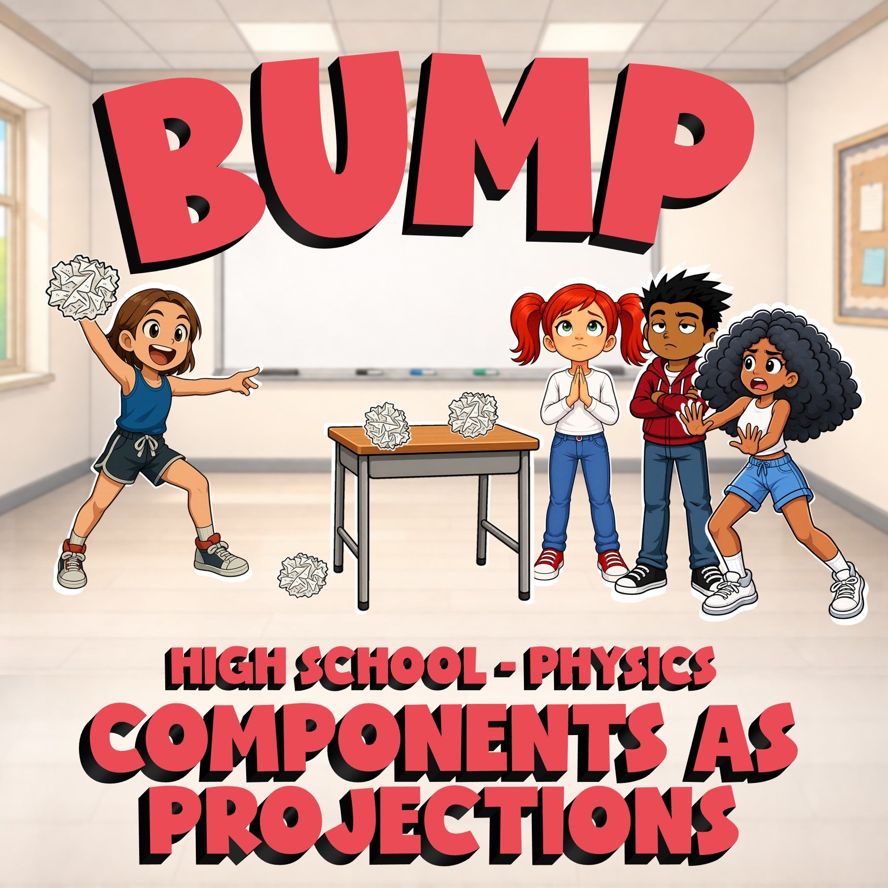 Components as Projections BUMP Science Game - No Prep Physics Review Activity