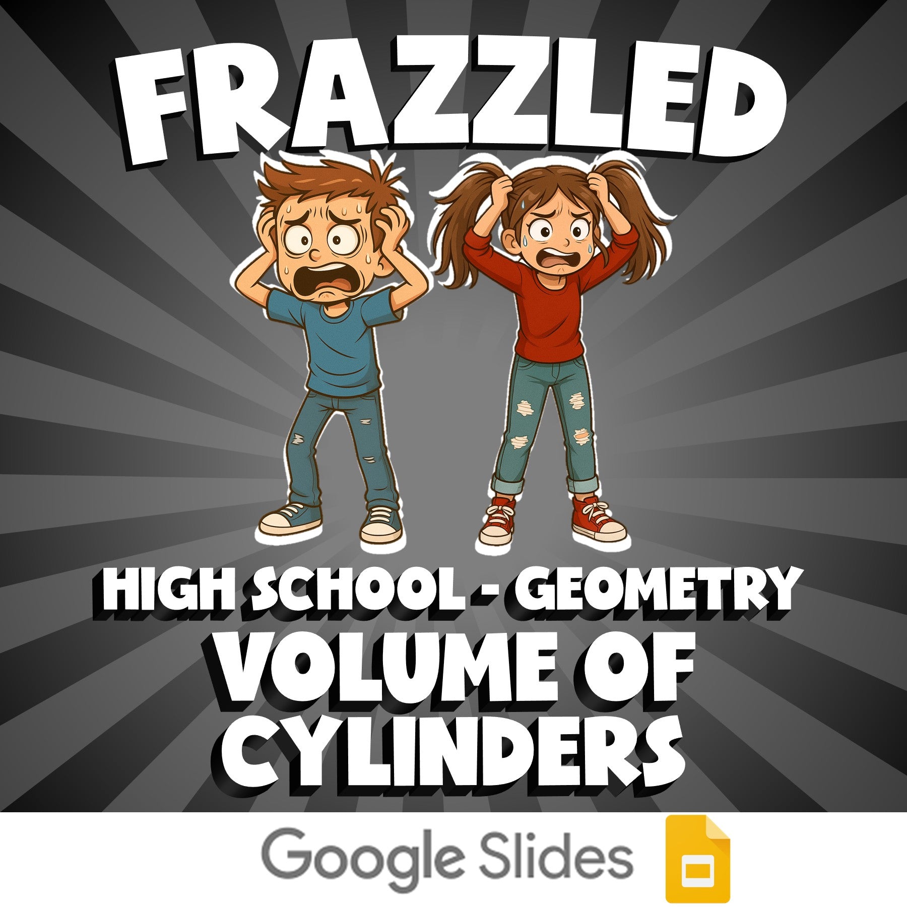 Volume of Cylinders FRAZZLED Math Game - No Prep Geometry Review Activity