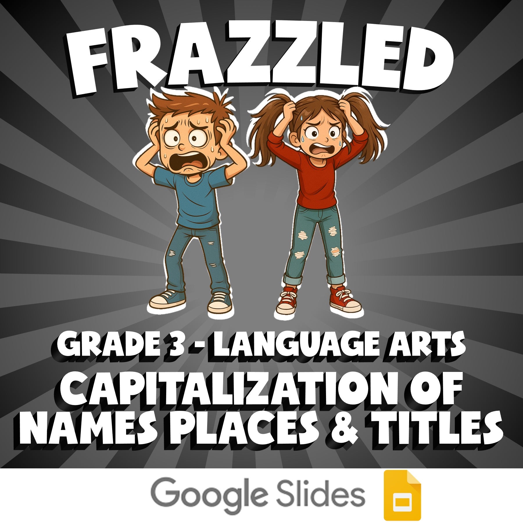 Capitalization of Names Places & Titles FRAZZLED ELA Game - No Prep Grade 3