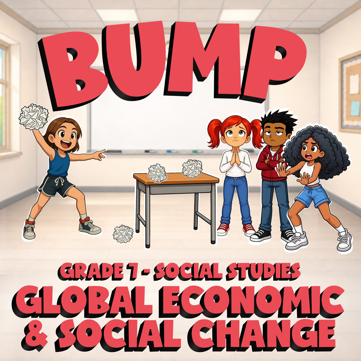 Global Economic & Social Change BUMP Socials Game - No Prep Grade 7 Review