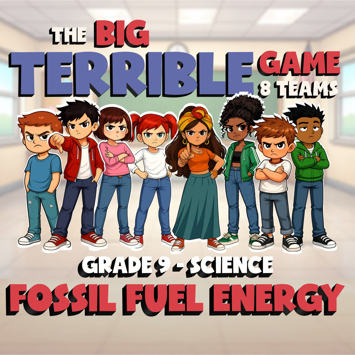 Fossil Fuel Energy BIG TERRIBLE GAME - No Prep Grade 9 Science Review Activity