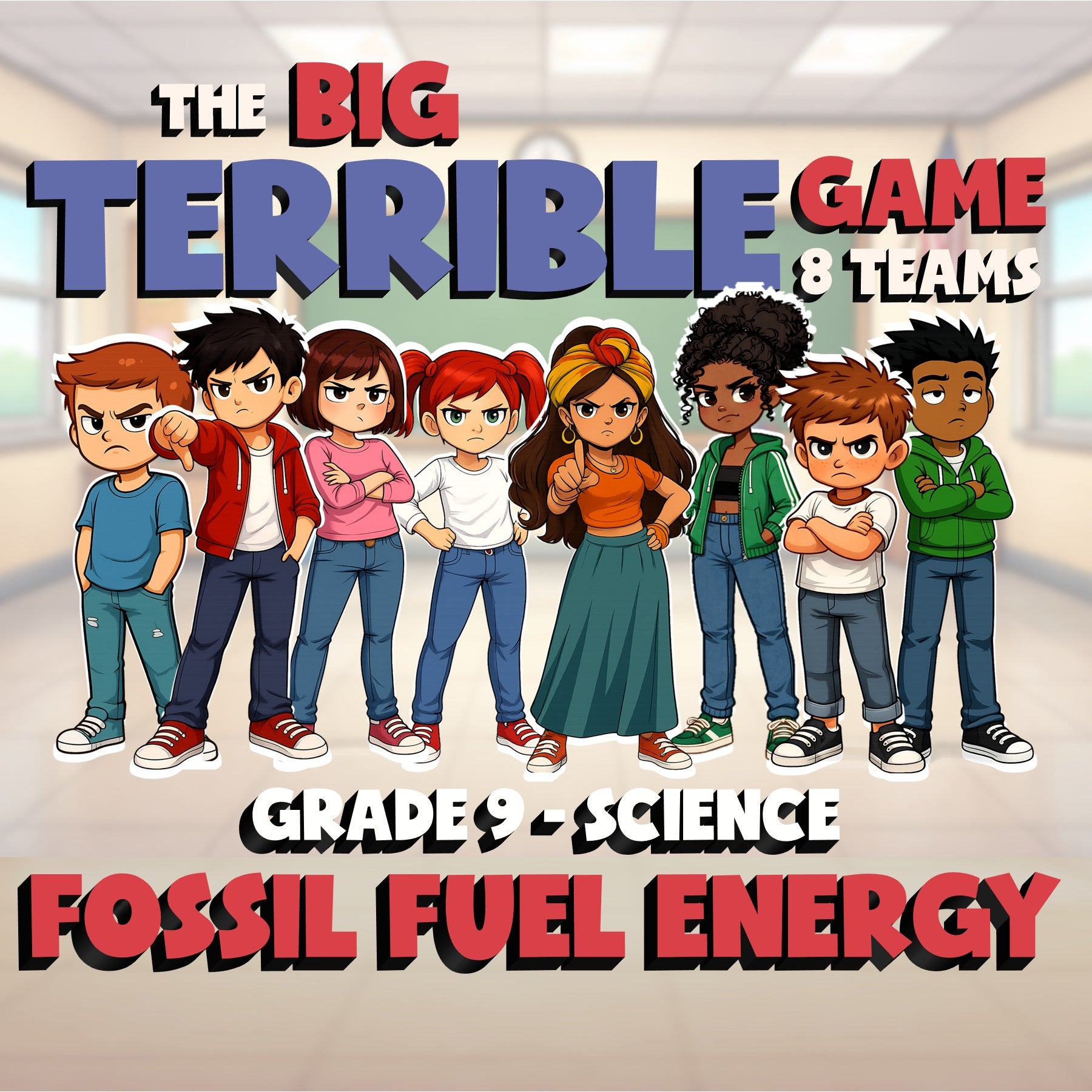 Fossil Fuel Energy BIG TERRIBLE GAME - No Prep Grade 9 Science Review Activity
