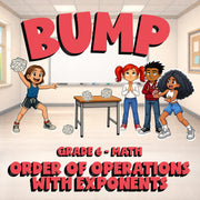 Order of Operations with Exponents BUMP Math Game - No Prep Grade 6 Review