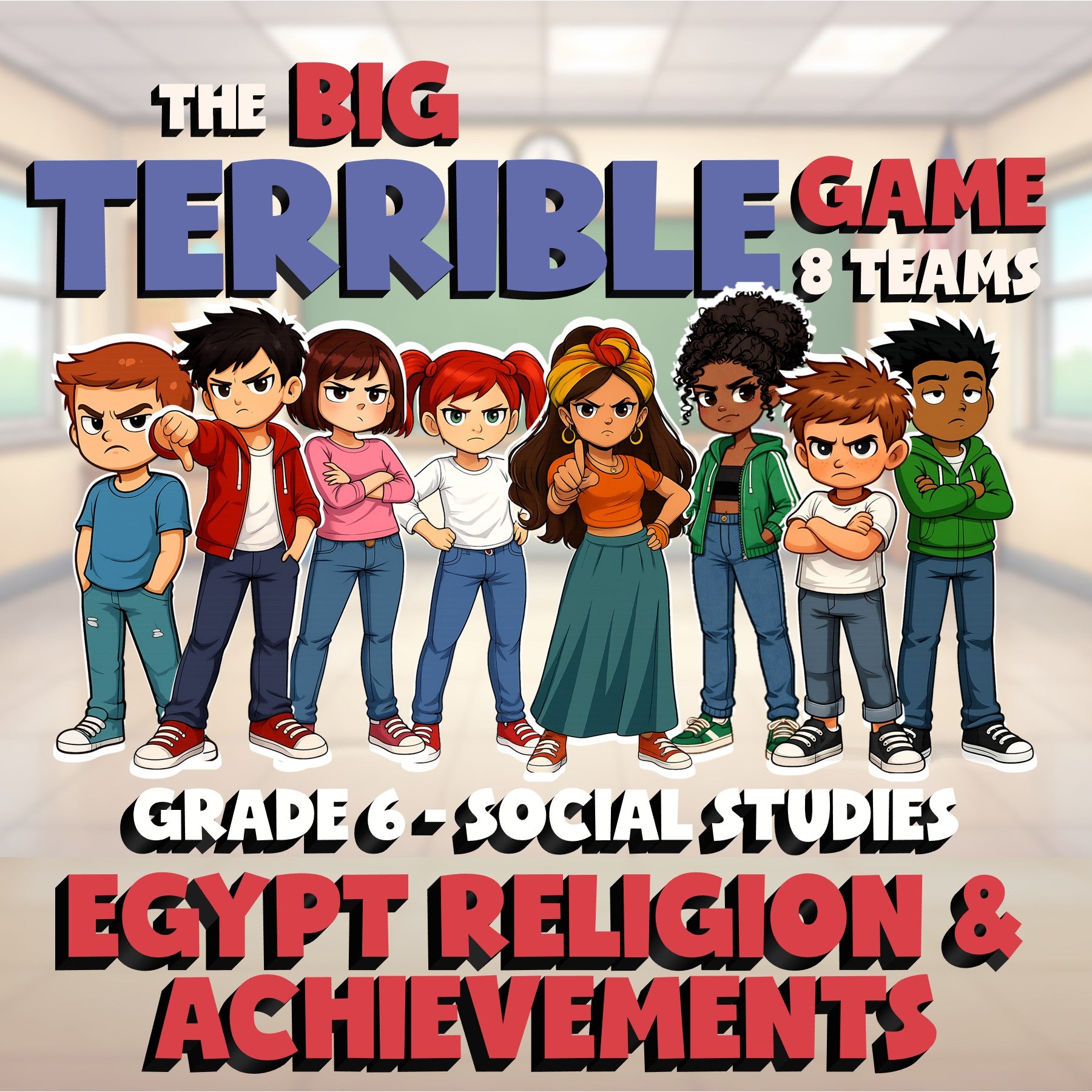 Egypt Religion & Achievements BIG TERRIBLE GAME - No Prep Grade 6 Socials Review
