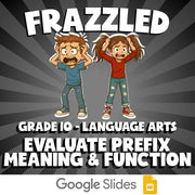 Evaluate Prefix Meaning & Function FRAZZLED ELA Game - No Prep Grade 10 Review