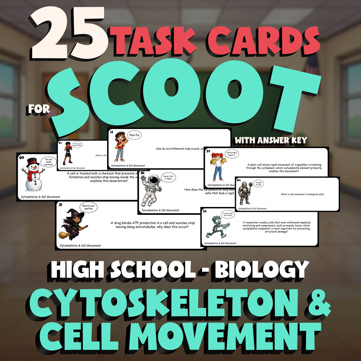 Cytoskeleton & Cell Movement SCOOT TASK CARDS Science Game - No Prep Biology