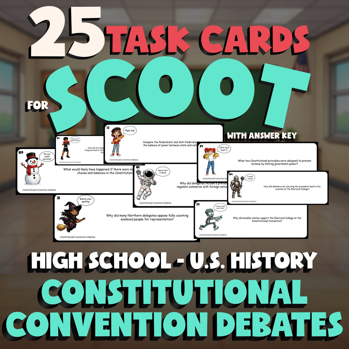 Constitutional Convention Debates SCOOT TASK CARDS U.S. History Game - No Prep