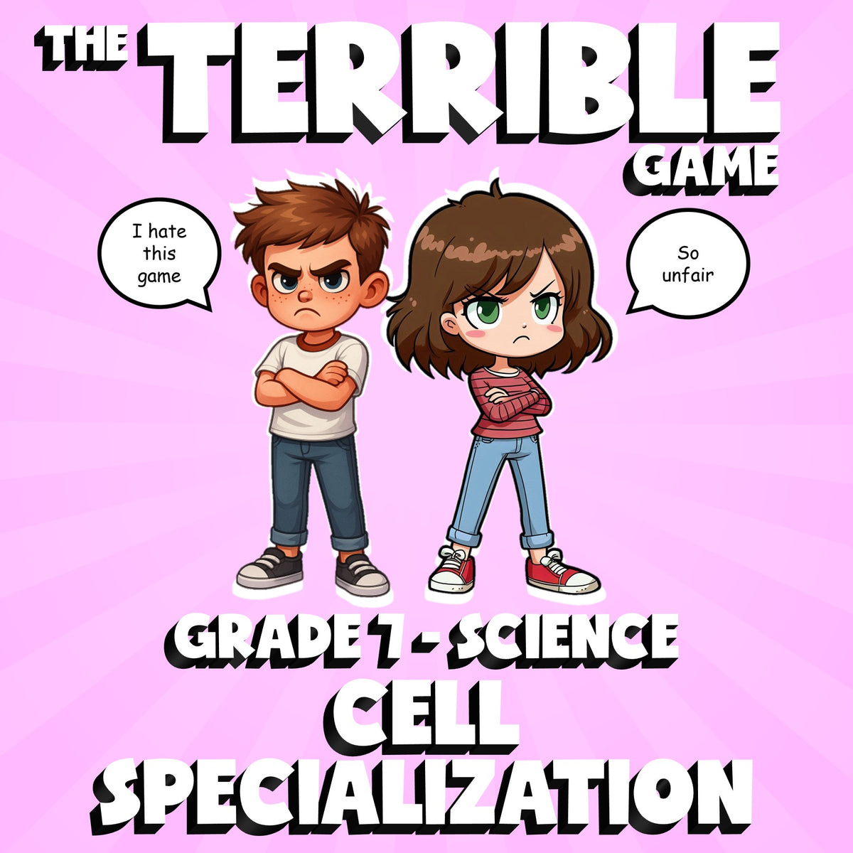 Cell Specialization THE TERRIBLE GAME - No Prep Grade 7 Science Review Activity