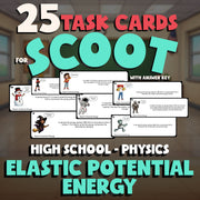 Elastic Potential Energy SCOOT TASK CARDS Science Game - No Prep Physics Review