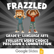 Evaluate Word Choice Precision & Connotation FRAZZLED ELA Game - No Prep Grade 8