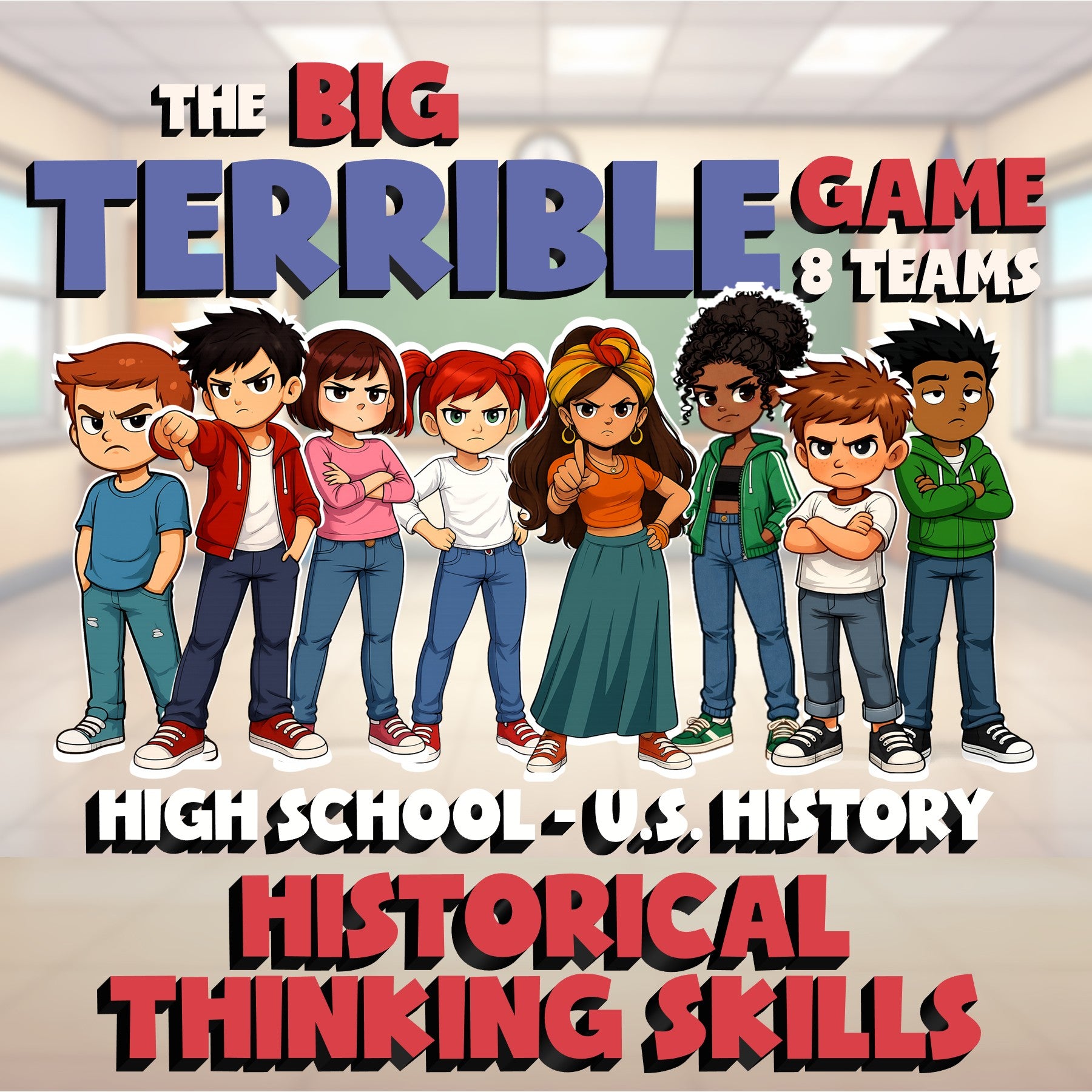 Historical Thinking Skills BIG TERRIBLE GAME - No Prep U.S. History Review