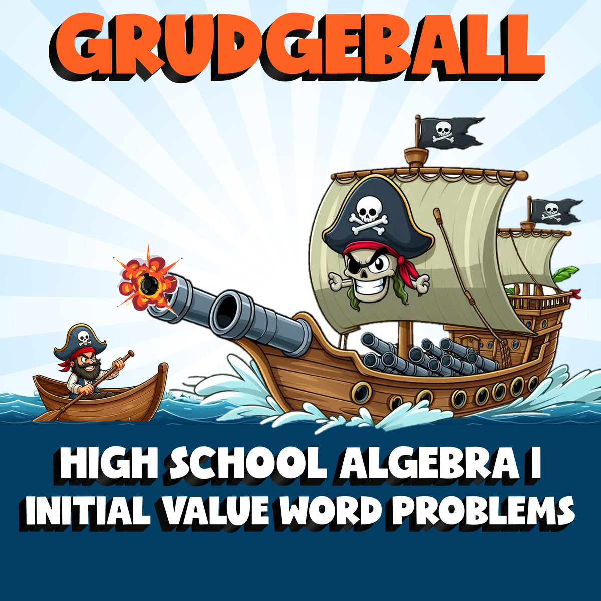 Initial Value Word Problems GRUDGEBALL Math Game - No Prep Algebra 1 Review