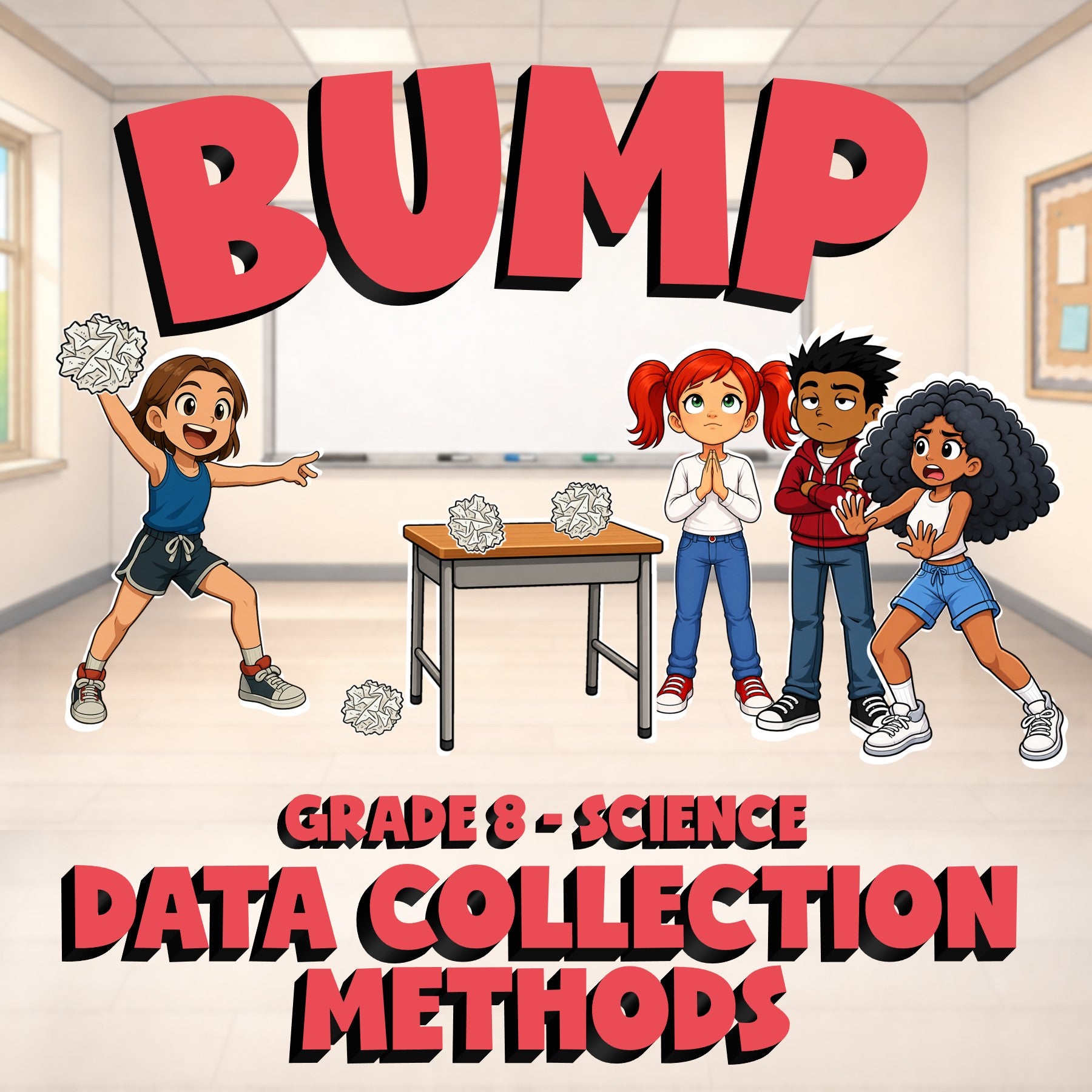 Data Collection Methods BUMP Science Game - No Prep Grade 8 Review Activity