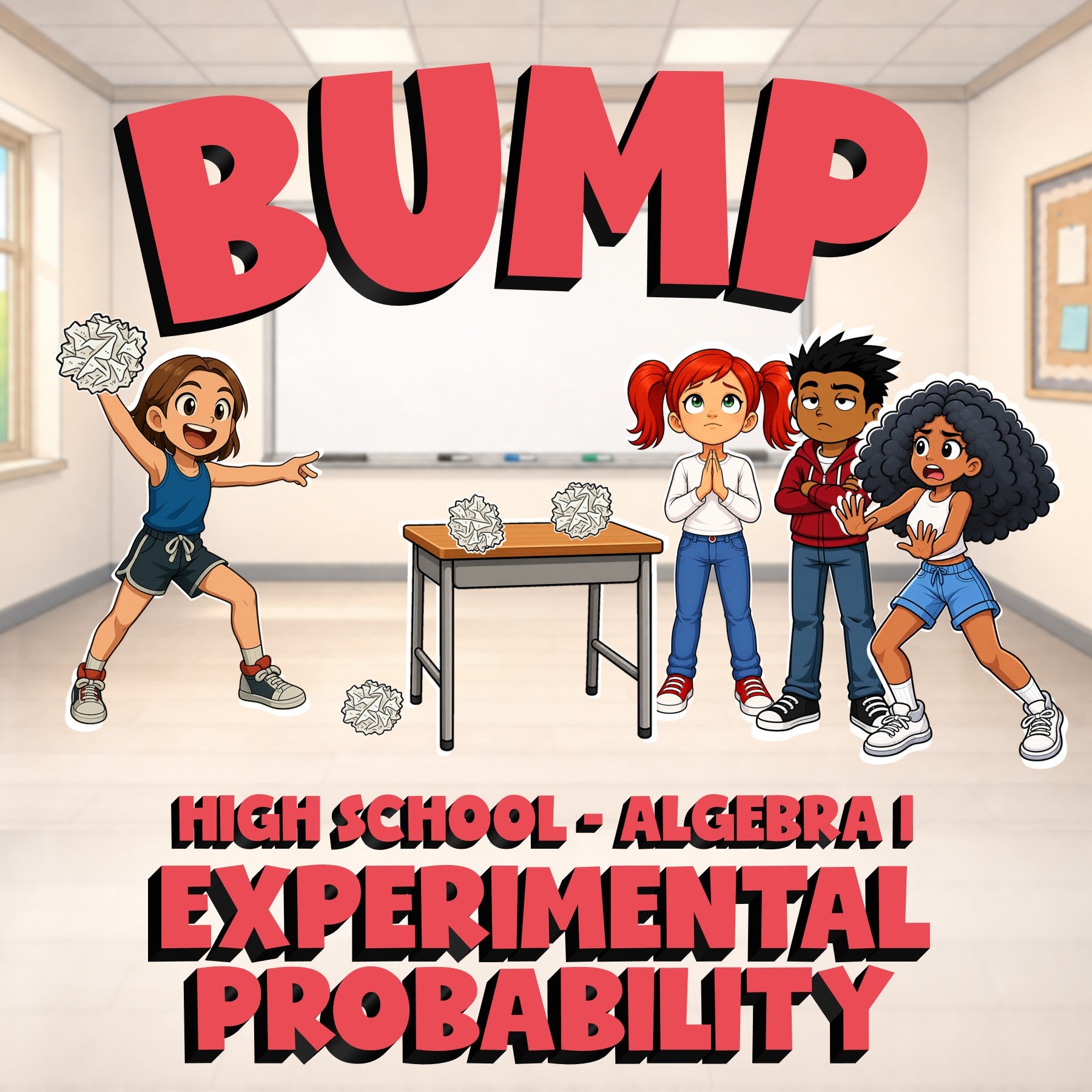 Experimental Probability BUMP Math Game - No Prep Algebra 1 Review Activity