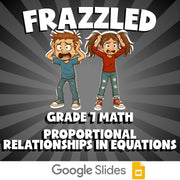 Proportional Relationships in Equations FRAZZLED Math Game - No Prep Grade 7