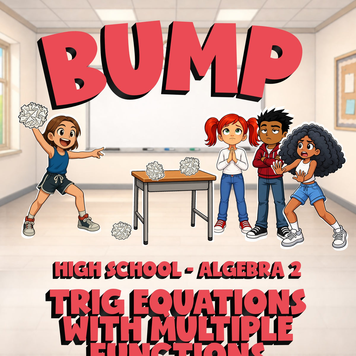 Trig Equations with Multiple Functions BUMP Math Game - No Prep Algebra 2 Review
