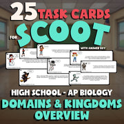 Domains & Kingdoms Overview SCOOT TASK CARDS Science Game - No Prep AP Biology