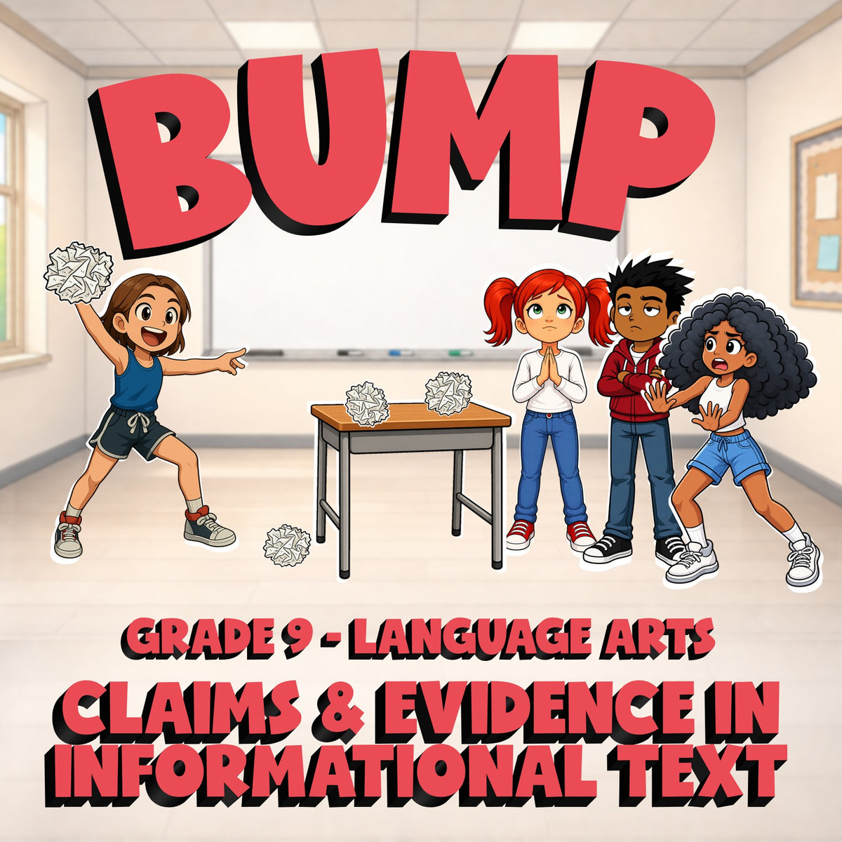 Claims & Evidence in Informational Text BUMP ELA Game - No Prep Grade 9 Review
