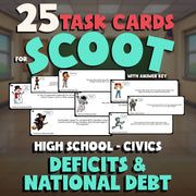 Deficits & National Debt SCOOT TASK CARDS Civics Game - No Prep Review Activity